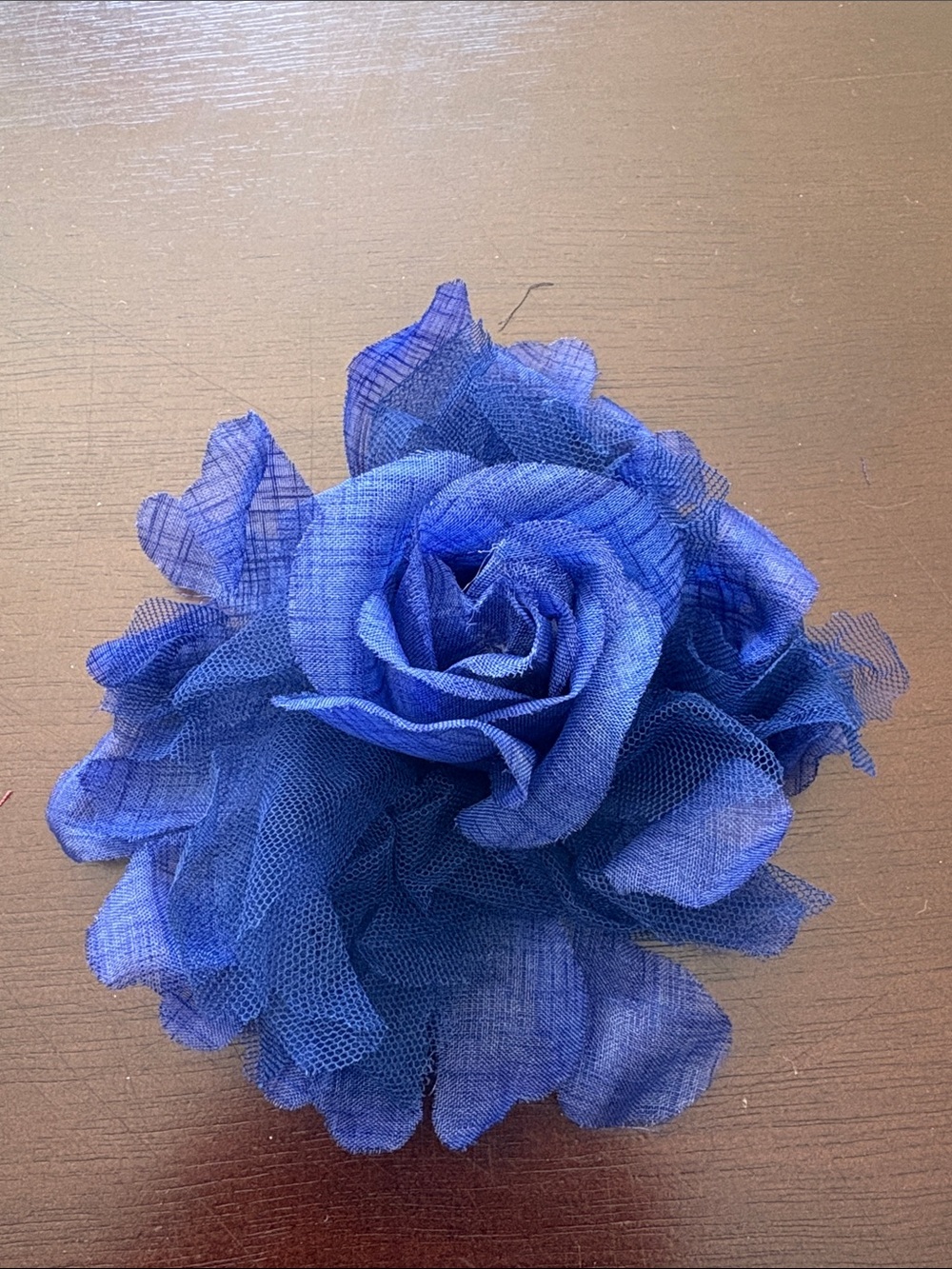 Blue Fabric Flower Clip/Pin/hair tie